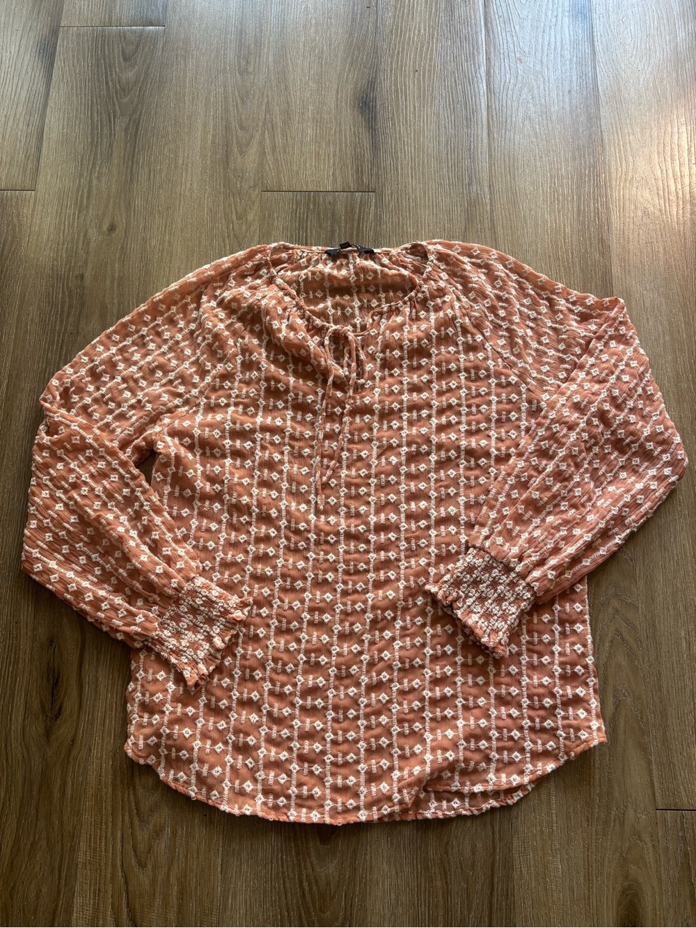 Walter Baker Rust and White Printed Button-Down Shirt